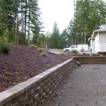 retaining wall, straight with a curve