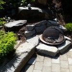 Pavers with inset fire pit
